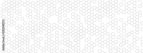 Foto Hexagon halftone field dense left, fade right