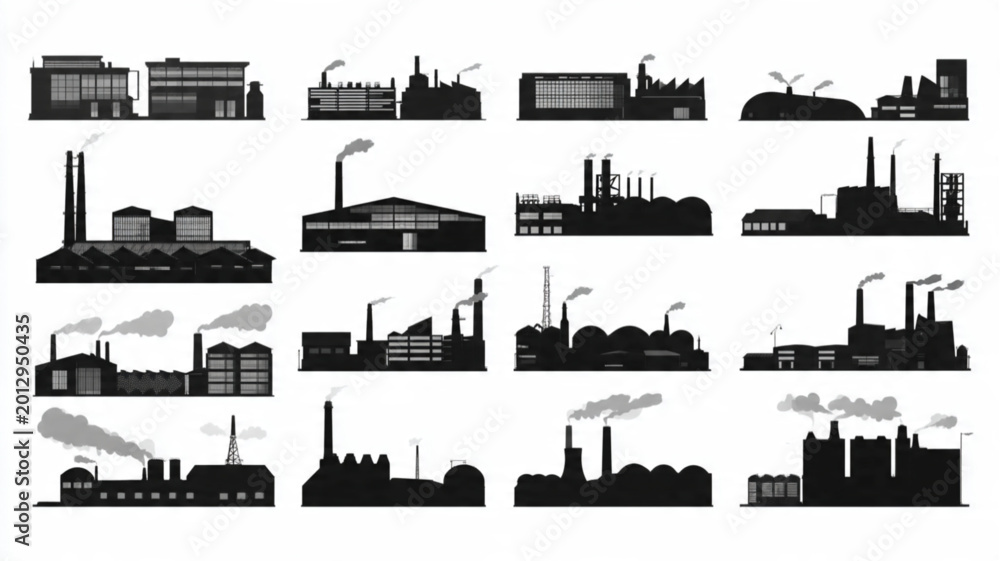 Fototapeta premium Industrial factory buildings and facilities.