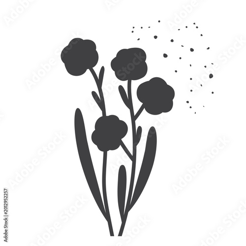 Vászonkép pollinating plant causing allergy black icon, allergenic pollen and seasonal all