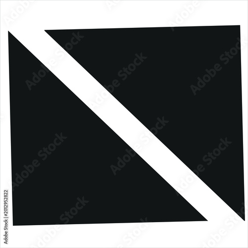 Abstract vector illustration of a black and white paper ribbon arrow symbol with a metallic pencil icon isolated on a white banner art background