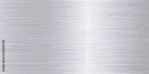 Fotografi Polished silver metal surface with horizontal lines, background texture