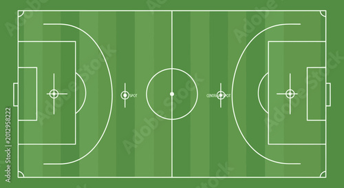 Photography Soccer field with white markings only.