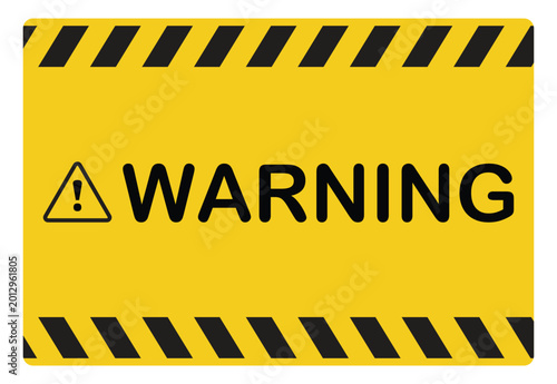 Warning Hazard Stripe Background with Diagonal Black and Yellow Lines and Empty Space Template
