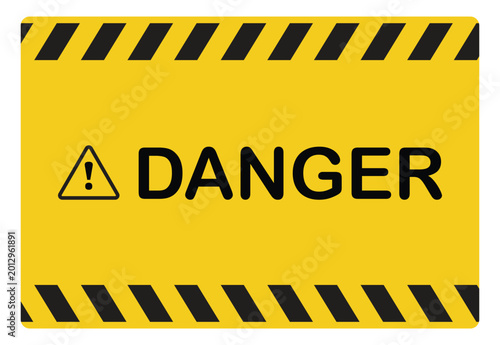 Danger Warning Background with Yellow Black Hazard Stripes and Empty Copy Space for Design Template
