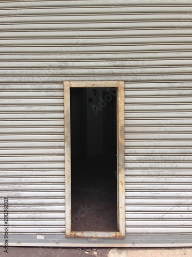 Rusty Metal Door Frame On Shutter