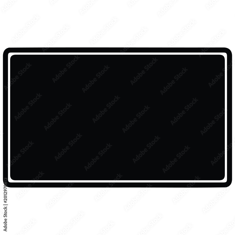 Obraz premium Rectangular frame silhouette illustration with double border for minimalist line art decor.