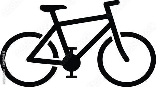 Black bicycle icon on white background