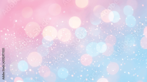 Bilde på lerret Pink abstract bokeh background with glowing lights and festive winter sparkle