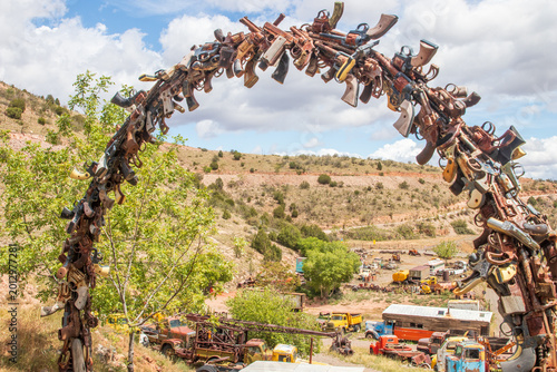 Photos Ghost Town in Jeremy, Arizona with old cars, trucks and mining equipment and old