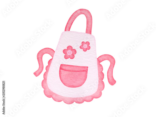Pink Watercolor Apron Illustration