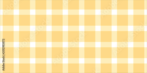 Yellow gingham or vichy pattern. Autumn or Thanksgiving day textile print for tabletop, picnic blanket, basket napkin, shirt or handkerchief. Cotton, linen or flannel design. Vector flat illustration.