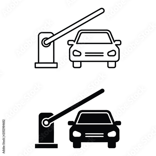 Photos Black and white car parking barrier gate icons  car parking barrier gate icons i