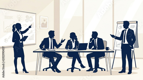 Tableau sur toile Business People in Meeting Discussion.