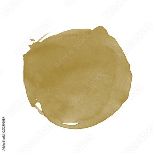 Obraz na plátně Watercolor Coffee Stain Brush Abstract Blotch on White Background