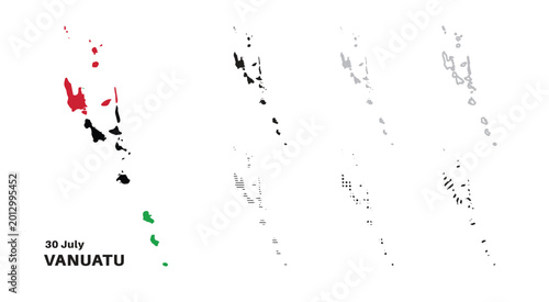 Canvastavla Set of isolated vanuatu maps