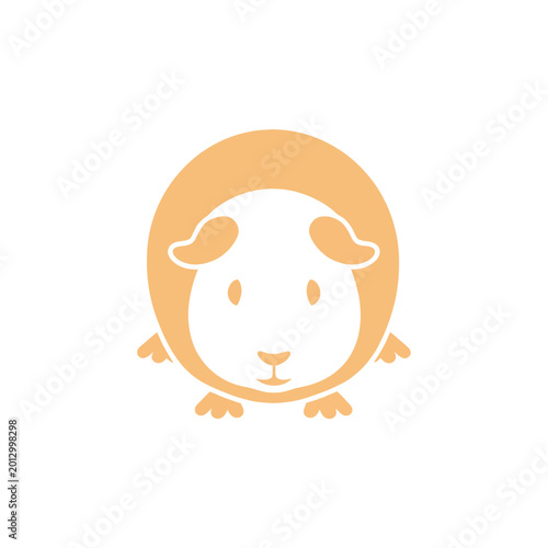 Cute Cartoon Sheep Face Closeup.