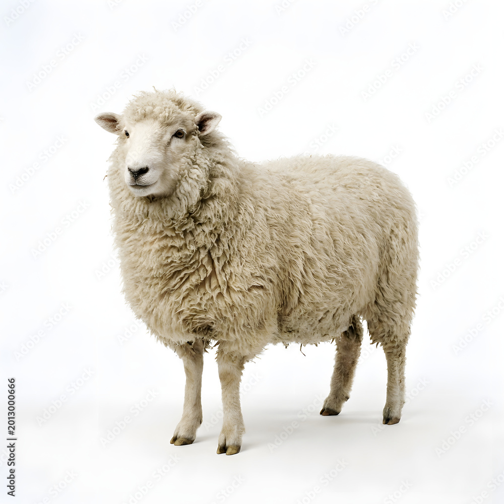 Fototapeta premium Sheep Standing Looking Camera