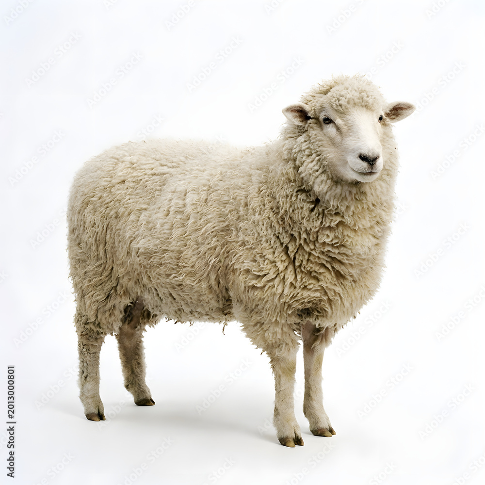 Fototapeta premium Sheep Standing Looking Camera
