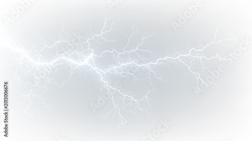 Tableau sur toile Lightning bolt on a transparent background demonstrating natural electricity and