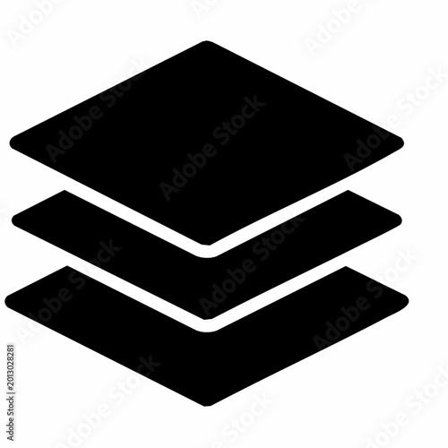  Minimal Layer Stack Glyph Icon Vector