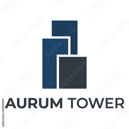 Tableau sur toile Aurum Tower Abstract Skyscraper Logo for Corporate Business