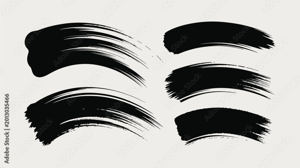 Fototapeta premium Abstract brush strokes in black and white creating dynamic artistic shapes
