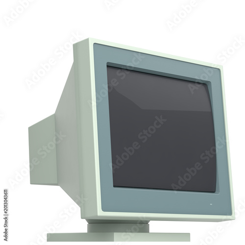 3D rendering illustration of a Vintage PC Monitor