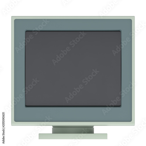 3D rendering illustration of a Vintage PC Monitor