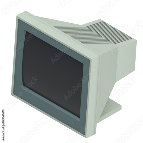 3D rendering illustration of a Vintage PC Monitor