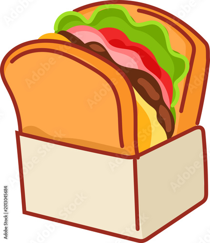 Tableau sur toile Open Toast Sandwich Pack With Lettuce and Tomato