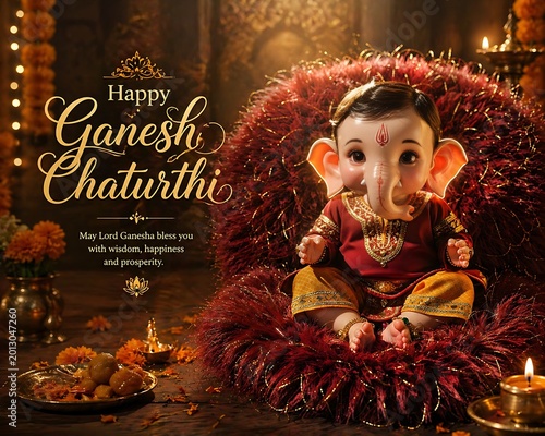 Bal Ganesh Ganpati Bappa Ekdant Vakratund Vinayak Chintamani Idol Celebration During Vinayak Ganesh Chaturthi Angaraki Sankashti Chaturthi Ganesh Jayanti Anant Chaturdashi/ Ganpati Bappa