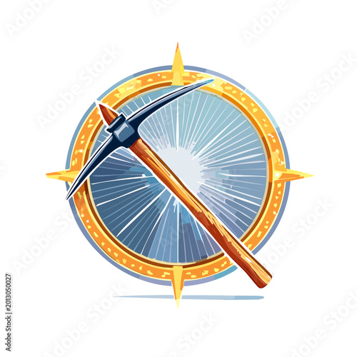 Pickaxe Tool Mining Equipment Closeup.