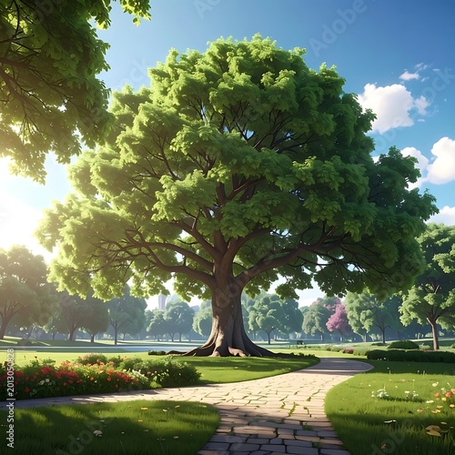Sunny park scene