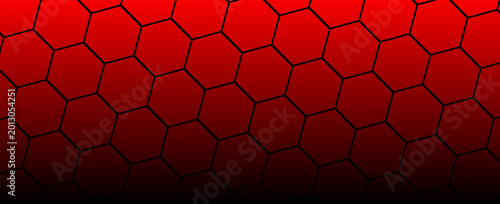 Seamless Red and Orange Honeycomb Hexagon Pattern Background Vector Illustration