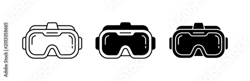 Virtual Reality Headset Icons, VR Goggles Set, Immersive Technology Graphics, Digital Entertainment Symbols