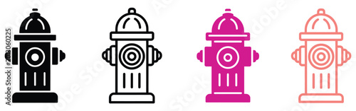 Obraz na płótnie Fire hydrant icon set vector illustration with water hydrant equipment icons for