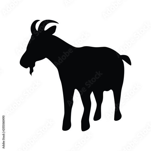 goat silhouette design. farming animal symbol.