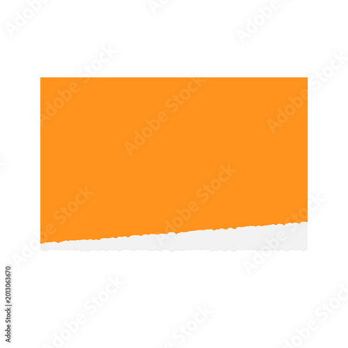Torn orange paper with jagged edge design transparent background