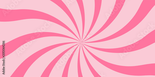 Foto Sweet candy swirl background with pink cream spirals and retro starburst pattern