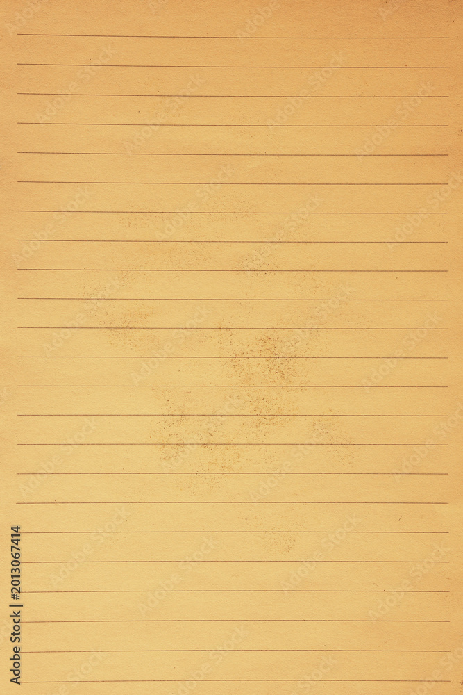 Fototapeta premium Brown notebook paper with stain texture