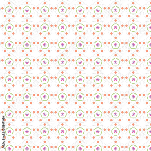 Geometric Floral Pattern with Interlocking Circles and Mandalas