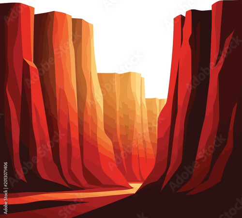 Red Rock Formations Canyon Landscape.