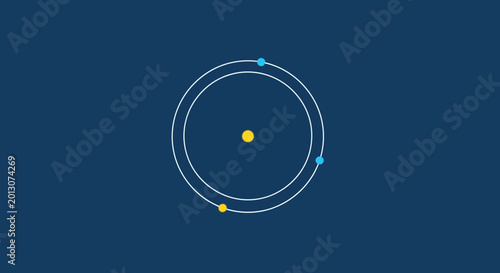 Photos Abstract Atom Model: Electrons Orbiting Nucleus, Science and Technology Concept