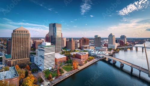 aerial view of downtown wilmington delaware skyline with modern buildings and waterfront wilmington delaware