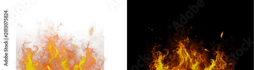 Fotografía PNG image of Bright burning fire on white background