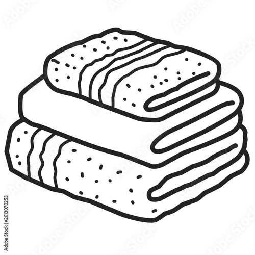 Outline of Stack of Folded Towels 