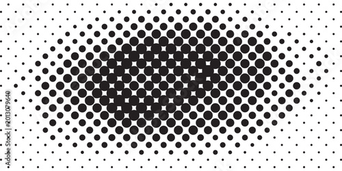 Bild auf Leinwand Abstract Halftone Dot Pattern with Gradual Fade and Concentrated Center
