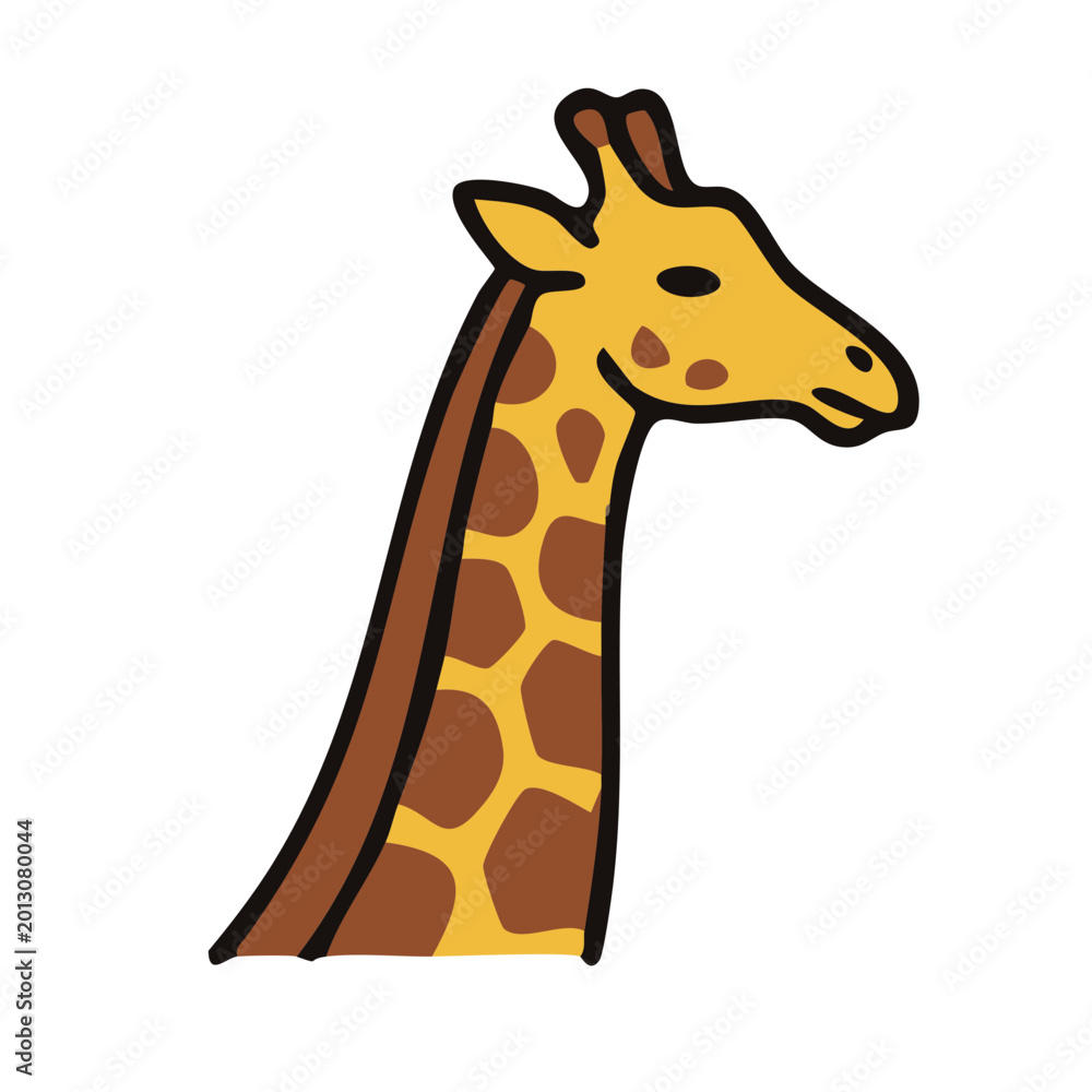 Obraz premium Giraffe illustration standing in minimalist white background