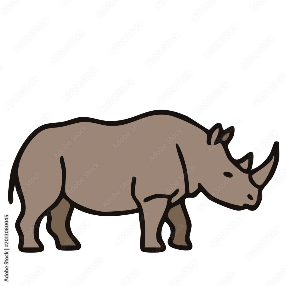 Obraz premium Brown rhinoceros standing