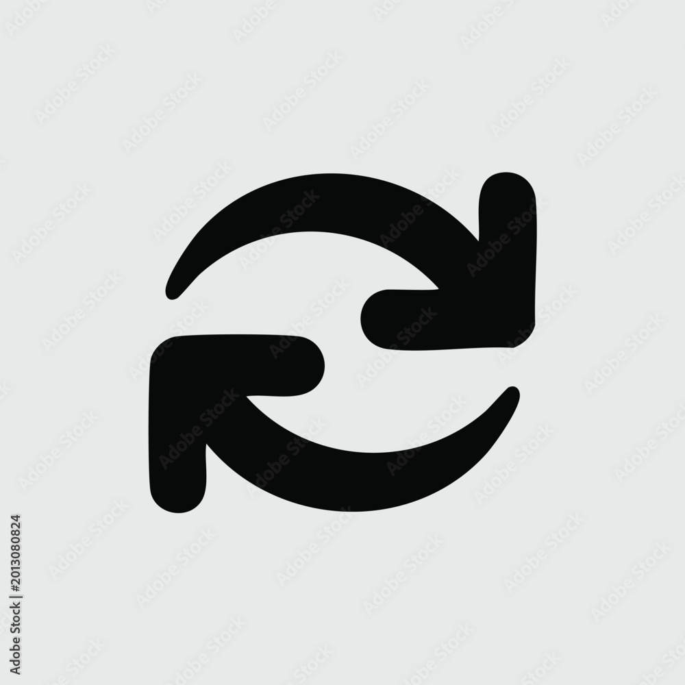 Obraz premium Refresh Icon with Two Circular Arrows Symbolizing Update and Repeat